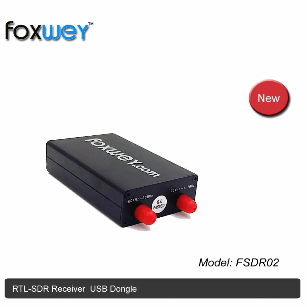 Best RTL SDR radio receiver with free SDR radio software  with Chip  RTL2832U R820T  for 100KHz-1.7GHz full spectrum FOXWEY