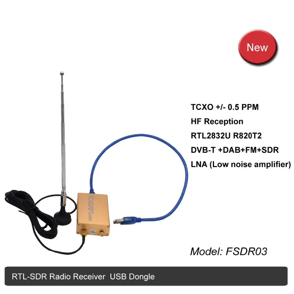 Best SDR  RTL2832U R820T2 HF reception TXCO 0.5 PPM SMA software defined radio Low Noise Amplifier